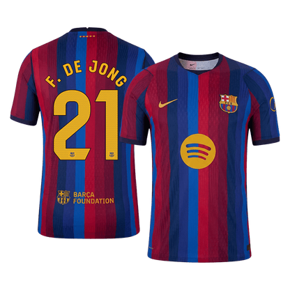 Koszulka piłkarska w wersji zawodniczej FC Barcelona 2026/27 domowa F. DE JONG #21
