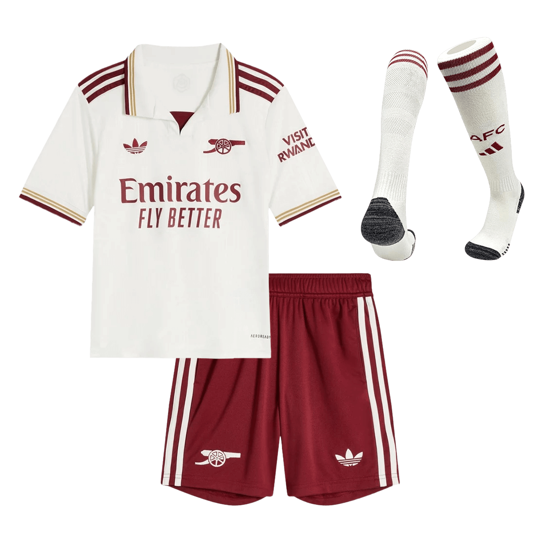 Dziecięcy pełny zestaw piłkarski Arsenal 2025/26 trzeci - Kibula