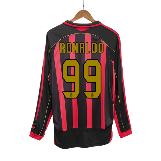 Koszulka piłkarska retro z długim rękawem AC Milan 2006/07 domowa RONALDO #99 - Kibula