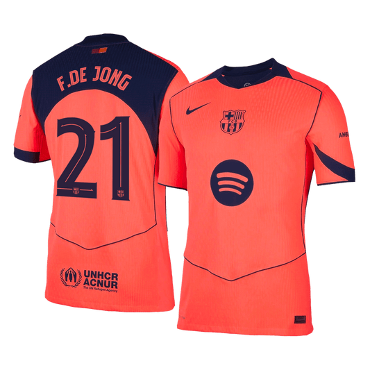 Koszulka piłkarska w wersji zawodniczej FC Barcelona UCL 2025/26 trzecia F.DE JONG #21 - Kibula