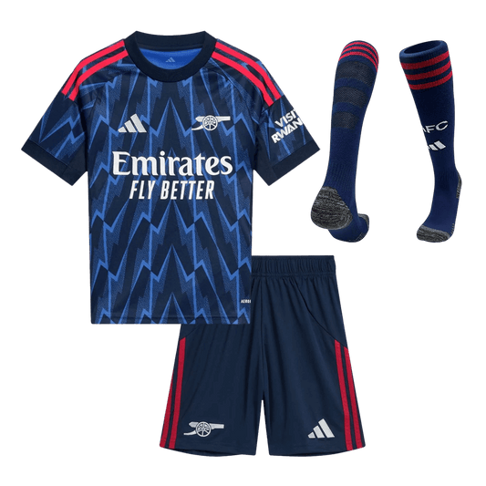 Dziecięcy pełny zestaw piłkarski Arsenal 2025/26 wyjazdowy - Kibula