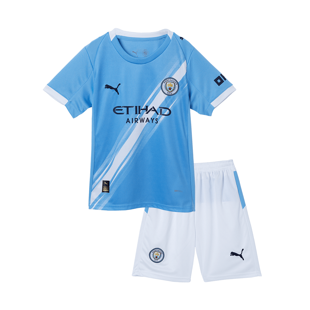 Dziecięcy zestaw piłkarski Manchester City 2025/26 domowy