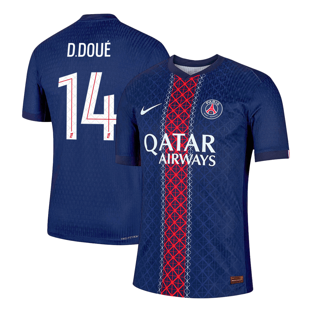 Koszulka piłkarska w wersji zawodniczej PSG 2025/26 domowa D.DOUÉ #14