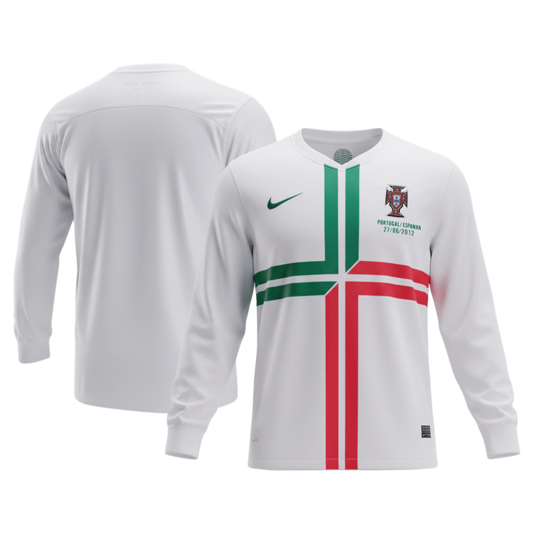 Koszulka piłkarska retro z długim rękawem Portugalia 2012 wyjazdowa