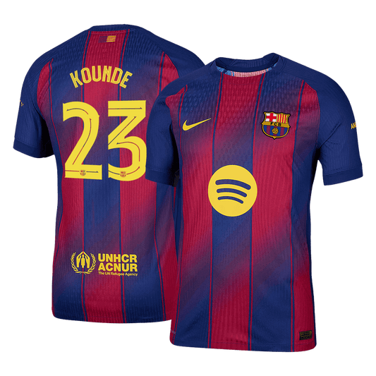 Koszulka piłkarska w wersji zawodniczej FC Barcelona UCL 2025/26 domowa KOUNDE #23 - Kibula
