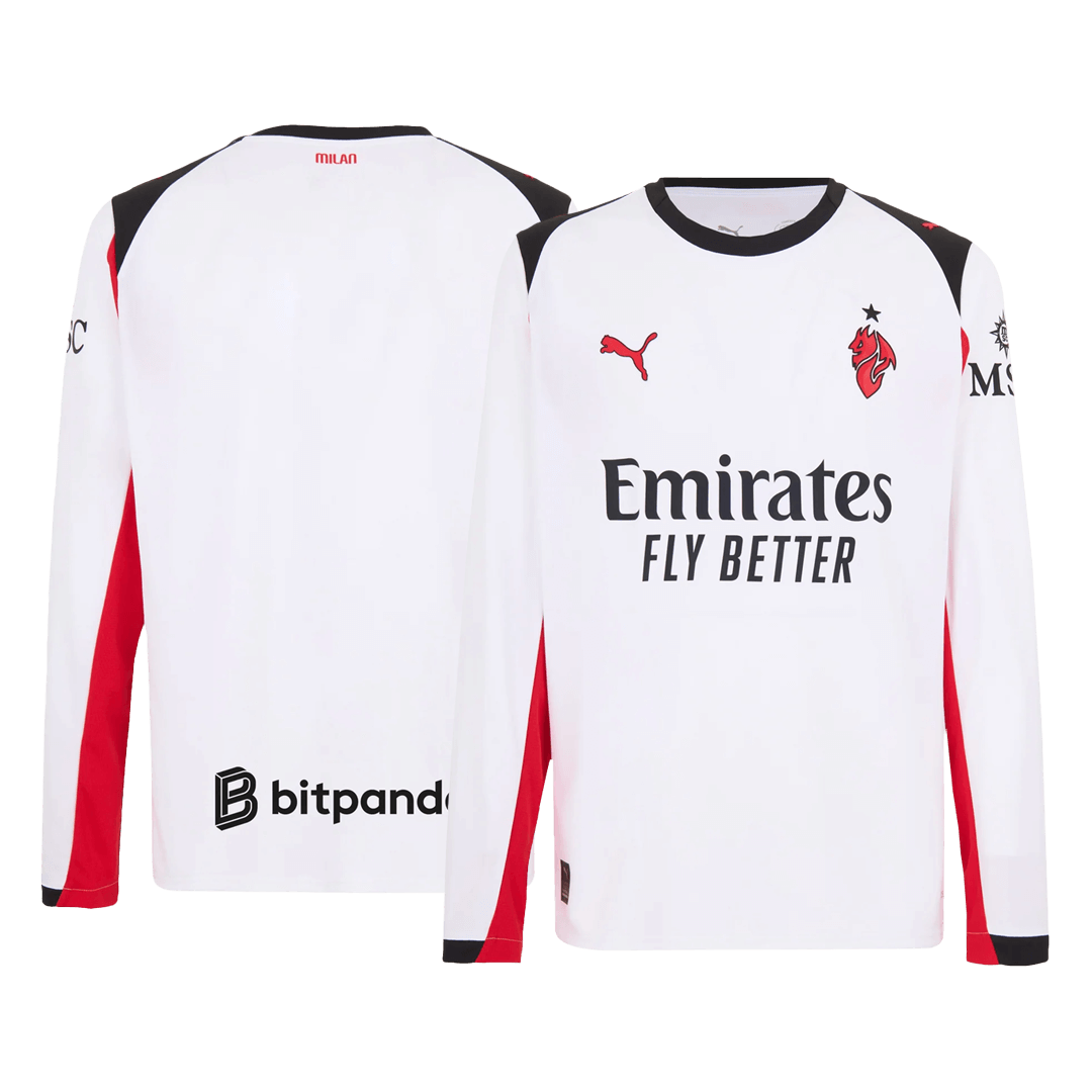 Koszulka piłkarska z długim rękawem AC Milan 2025/26 wyjazdowa - Kibula