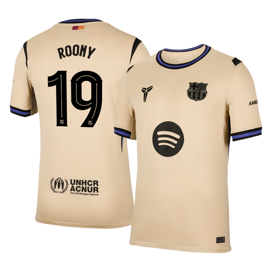 Koszulka piłkarska FC Barcelona UCL 2025/26 wyjazdowa ROONY #19 - Kibula