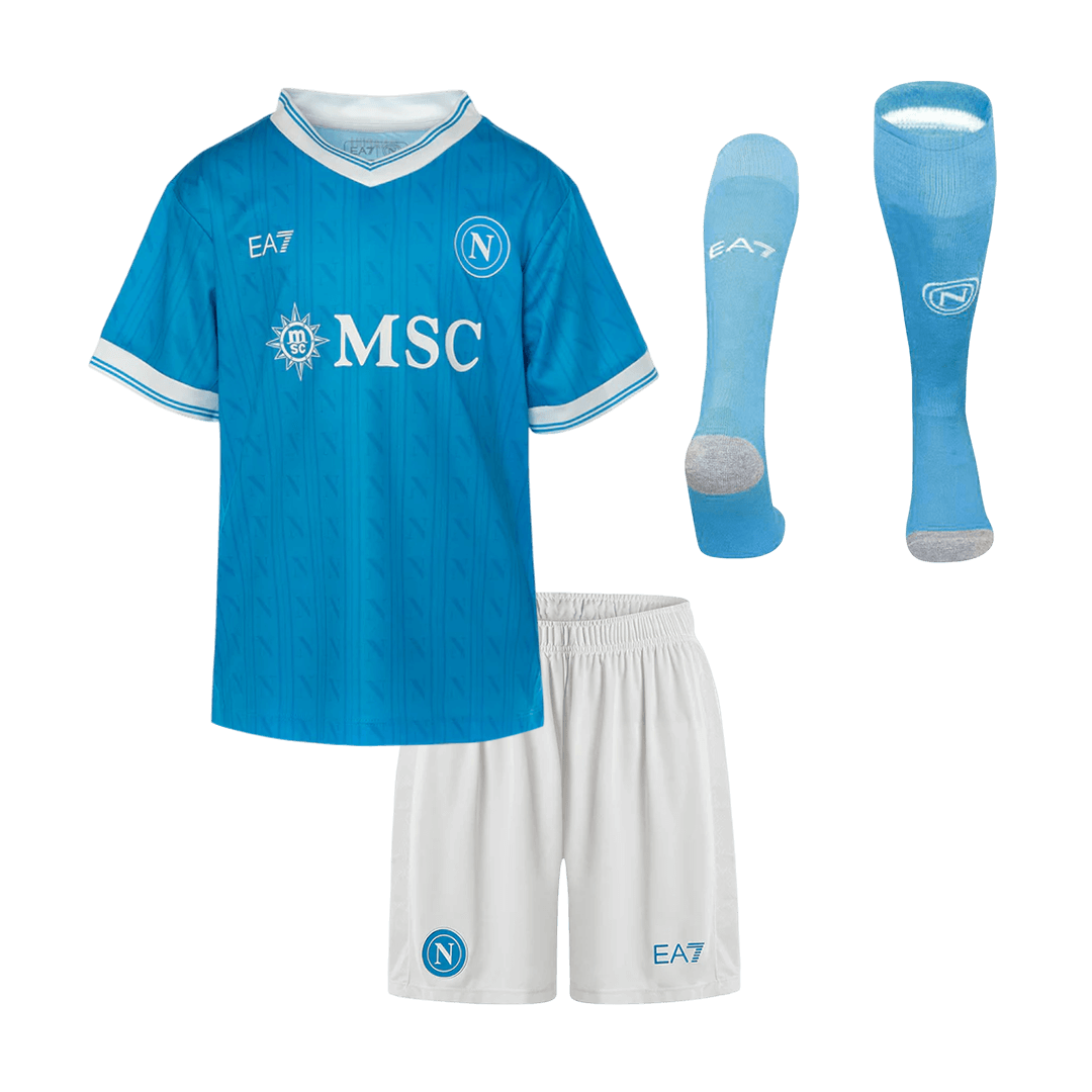 Dziecięcy pełny zestaw piłkarski Napoli 2025/26 domowy