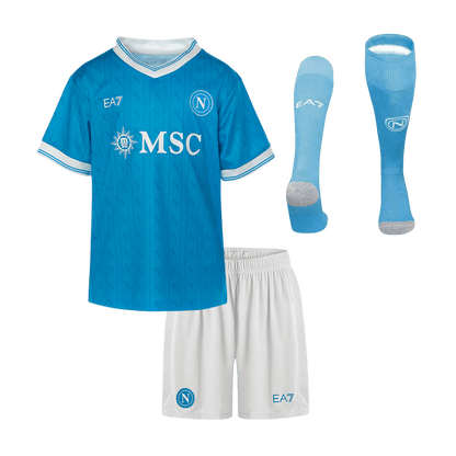 Dziecięcy pełny zestaw piłkarski Napoli 2025/26 domowy