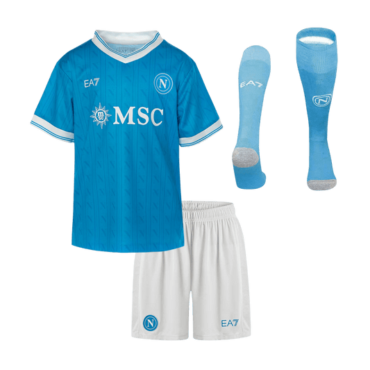 Dziecięcy pełny zestaw piłkarski Napoli 2025/26 domowy