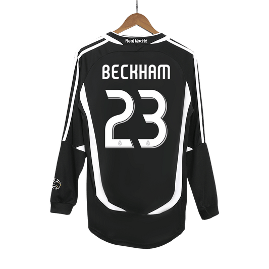 Koszulka piłkarska retro z długim rękawem Real Madryt 2006/07 wyjazdowa BECKHAM #23