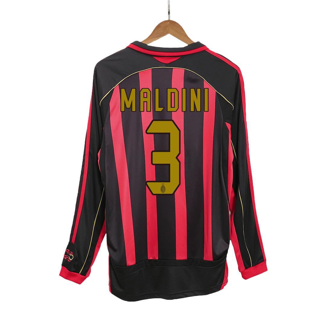 Koszulka piłkarska retro z długim rękawem AC Milan 2006/07 domowa MALDINI #3 - Kibula