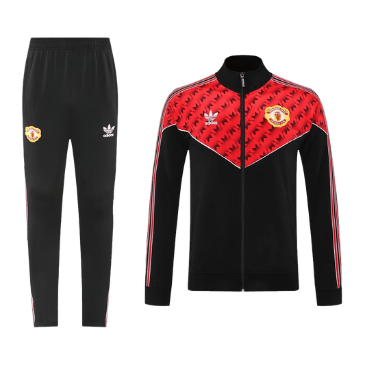 Męski dres treningowy Manchester United 2025/26 czerwono-czarny