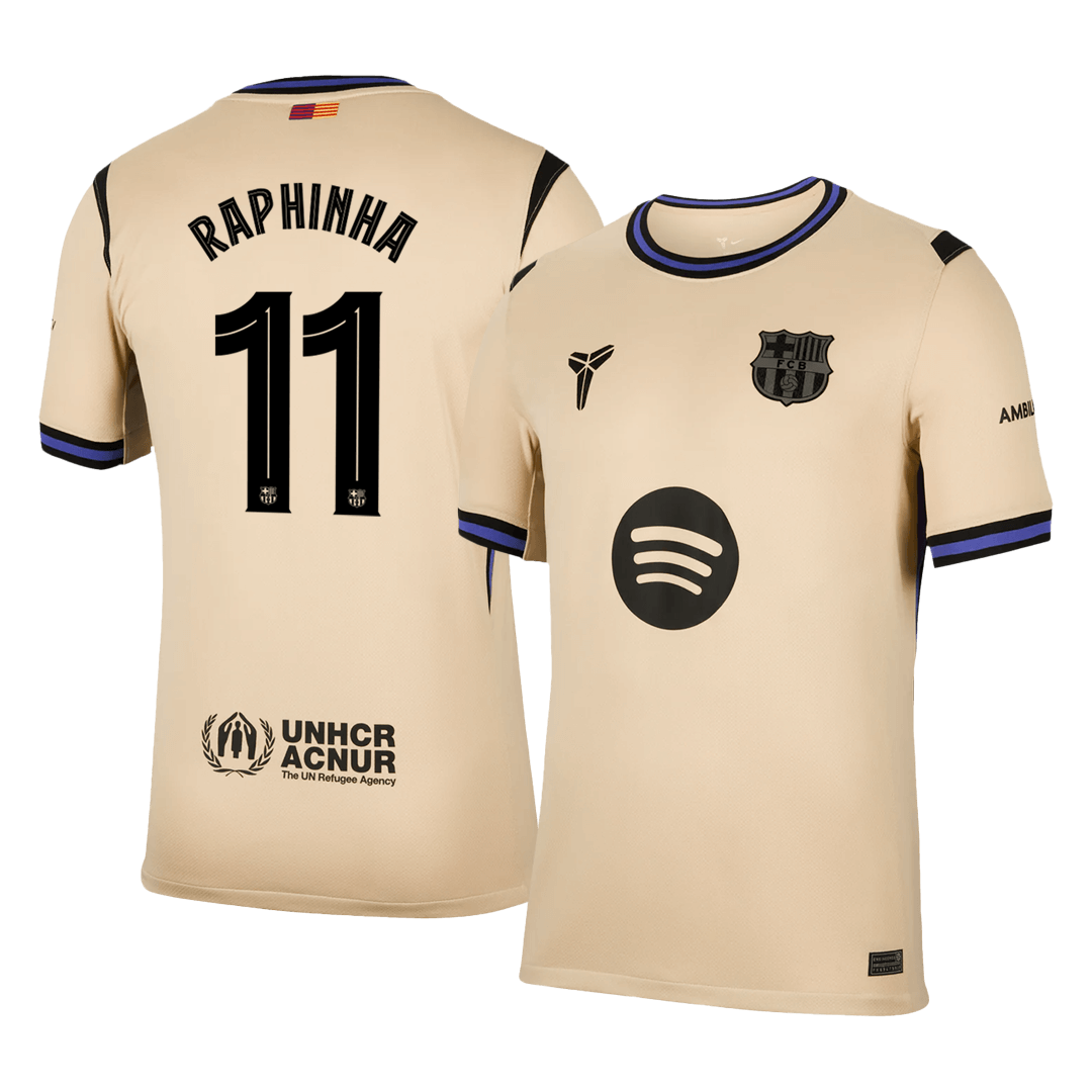 Koszulka piłkarska FC Barcelona UCL 2025/26 wyjazdowa RAPHINHA #11 - Kibula