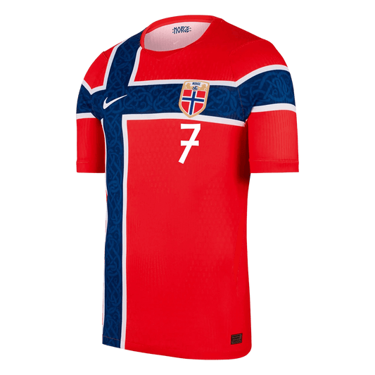 Koszulka piłkarska w wersji zawodniczej Norwegia Mundial 2026 domowa SØRLOTH #7