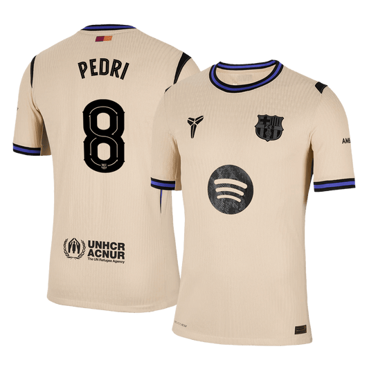 Koszulka piłkarska w wersji zawodniczej FC Barcelona UCL 2025/26 wyjazdowa PEDRI #8 - Kibula