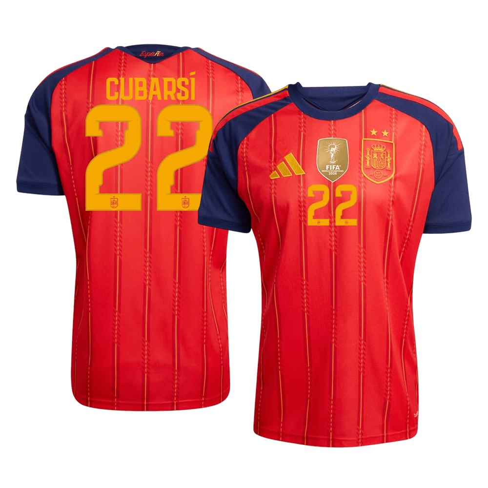 Koszulka piłkarska w wersji zawodniczej Hiszpania Mundial 2026 domowa Champion Edition CUBARSÍ #22