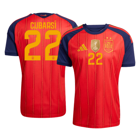 Koszulka piłkarska w wersji zawodniczej Hiszpania Mundial 2026 domowa Champion Edition CUBARSÍ #22
