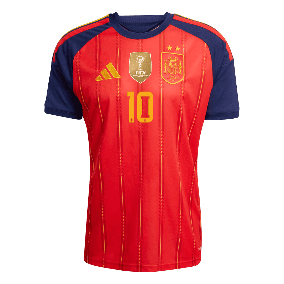 Koszulka piłkarska Hiszpania Mundial 2026 domowa Champion Edition OLMO #10