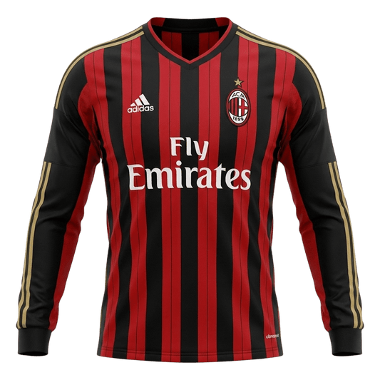Koszulka piłkarska retro z długim rękawem AC Milan 2013/14 domowa - Kibula