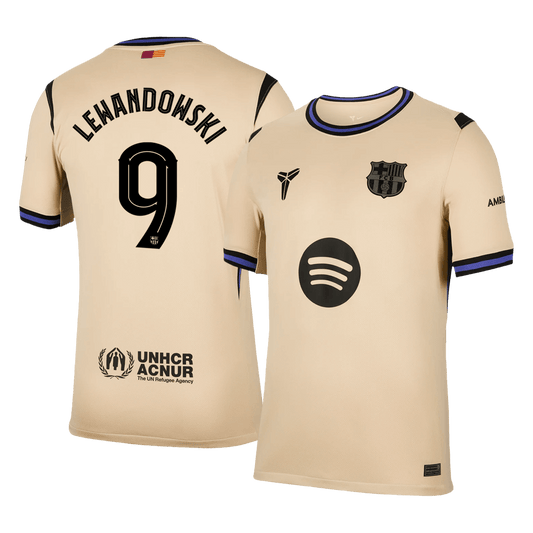 Koszulka piłkarska FC Barcelona UCL 2025/26 wyjazdowa LEWANDOWSKI #9 - Kibula