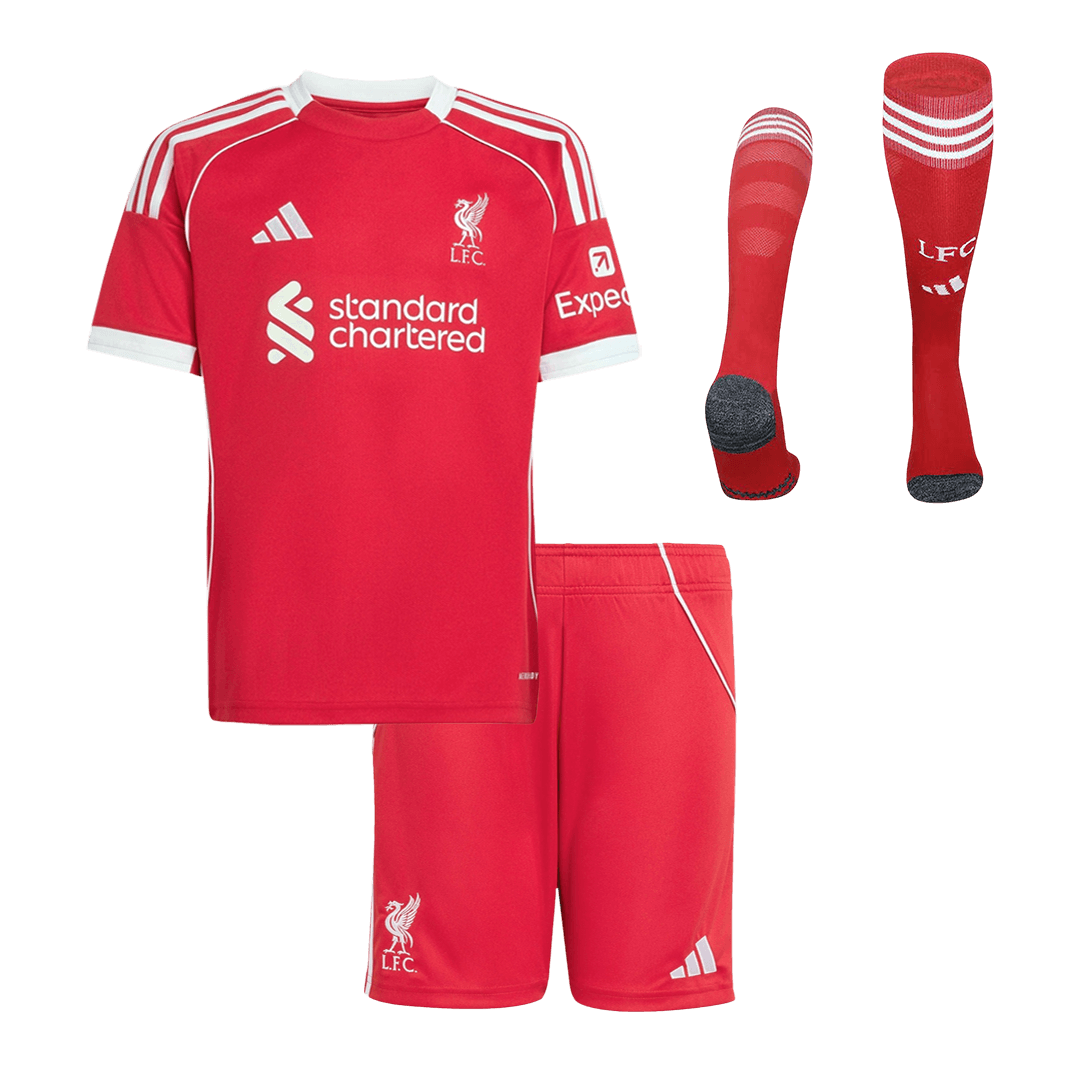 Dziecięcy pełny zestaw piłkarski Liverpool 2025/26 domowy