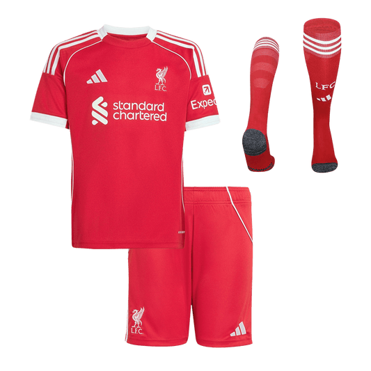 Dziecięcy pełny zestaw piłkarski Liverpool 2025/26 domowy