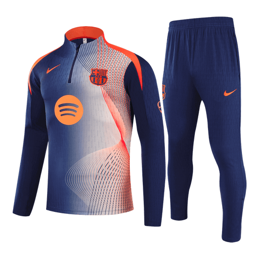 Dziecięcy dres rozpinany FC Barcelona 2025/26 czarno-pomarańczowy - Kibula