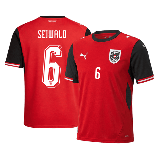 Koszulka piłkarska Austria Mundial 2026 domowa SEIWALD #6