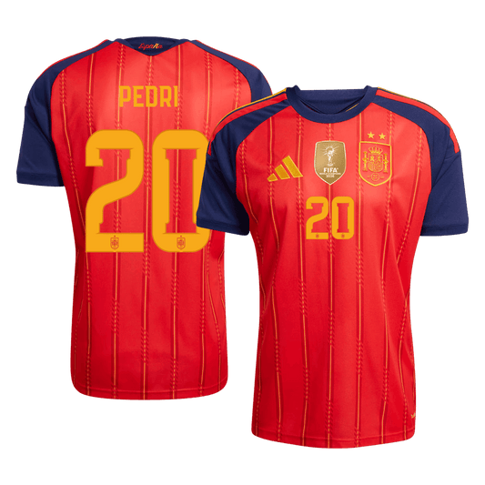 Koszulka piłkarska Hiszpania Mundial 2026 domowa Champion Edition PEDRI #20