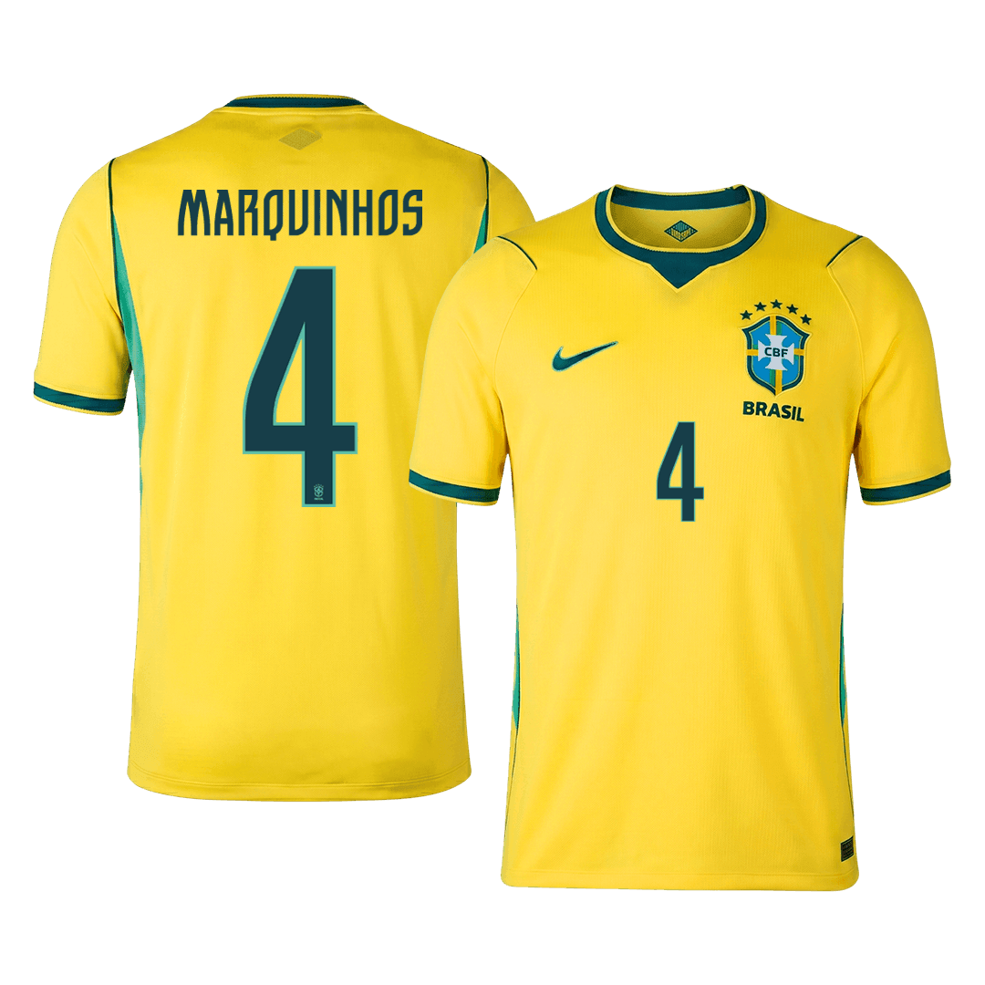 Koszulka piłkarska Brazylia Mundial 2026 domowa MARQUINHOS #4