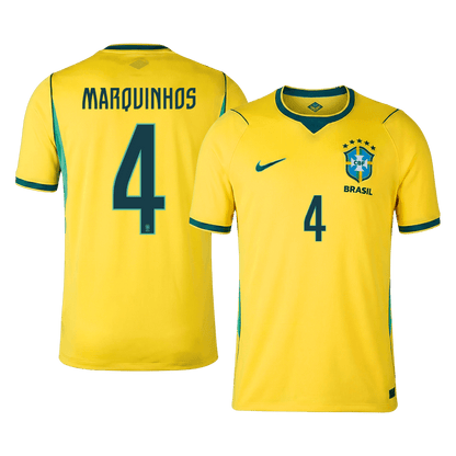 Koszulka piłkarska Brazylia Mundial 2026 domowa MARQUINHOS #4