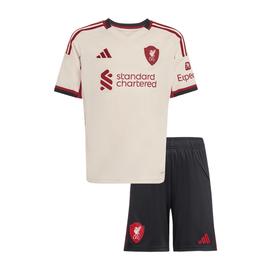 Dziecięcy zestaw piłkarski Liverpool 2025/26 wyjazdowy