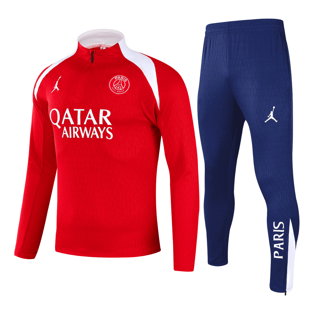 Męski dres treningowy z bluzą rozpinaną PSG 2025/26 czerwony