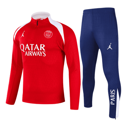 Męski dres treningowy z bluzą rozpinaną PSG 2025/26 czerwony