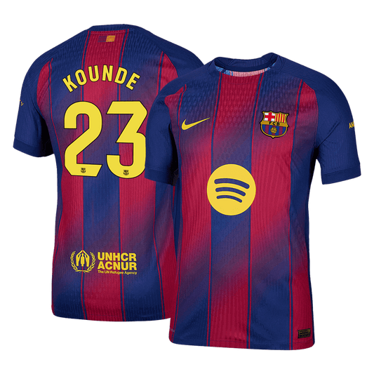 Koszulka piłkarska w wersji zawodniczej FC Barcelona 2025/26 domowa KOUNDE #23 - Kibula