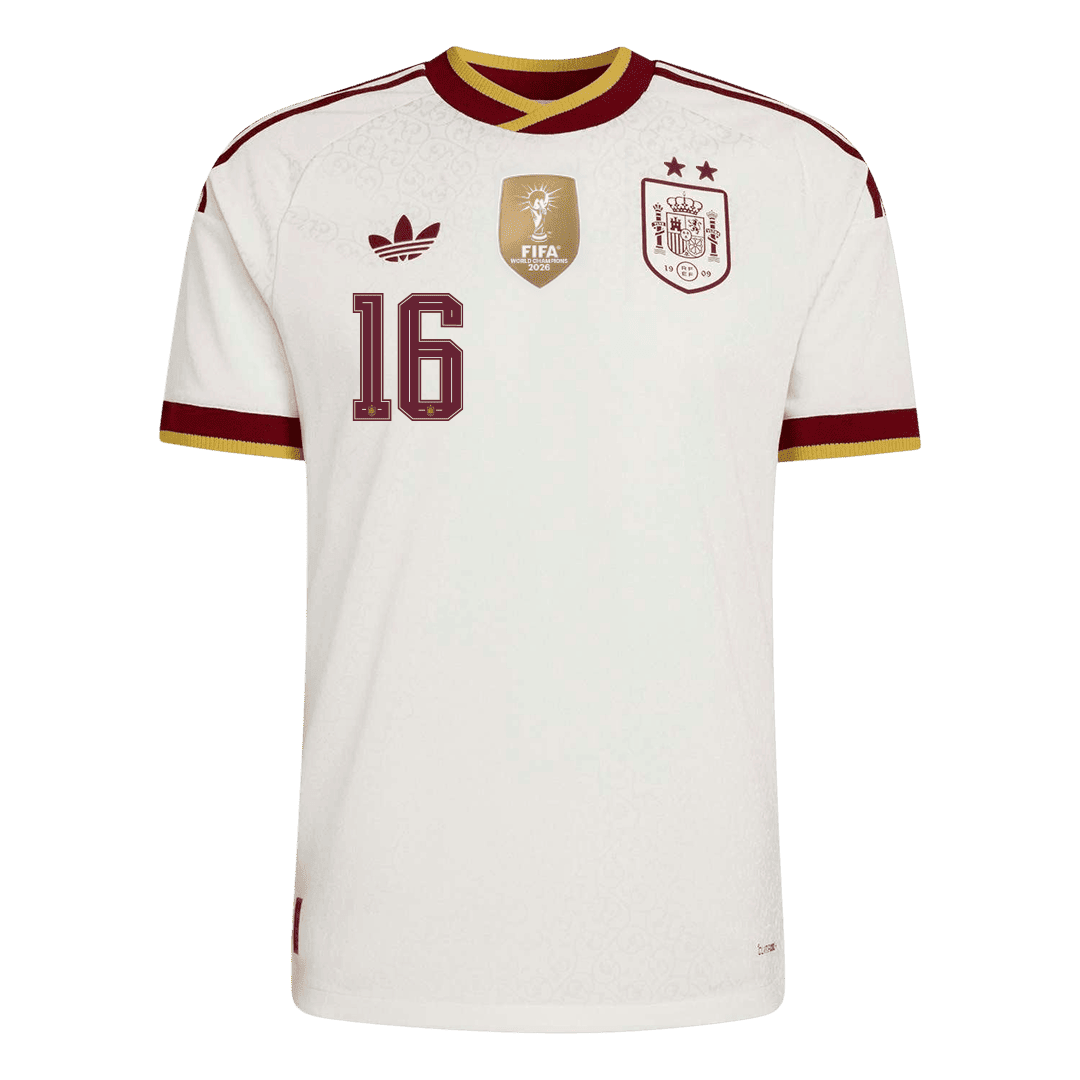Koszulka piłkarska w wersji zawodniczej Hiszpania Mundial 2026 wyjazdowa Champion Edition RODRIGO #16