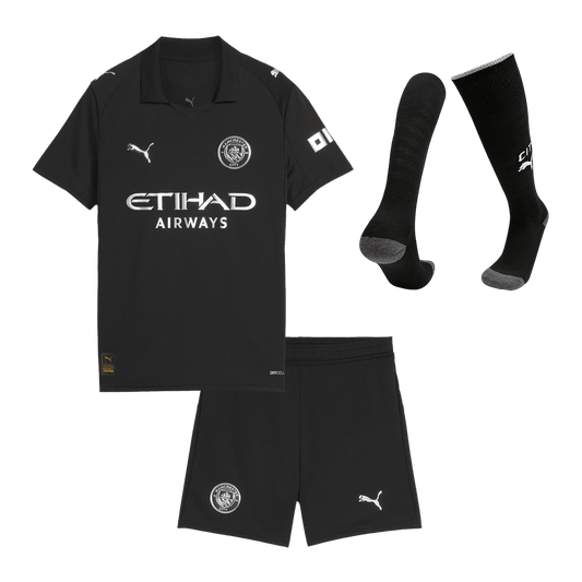 Dziecięcy pełny zestaw piłkarski Manchester City 2025/26 wyjazdowy