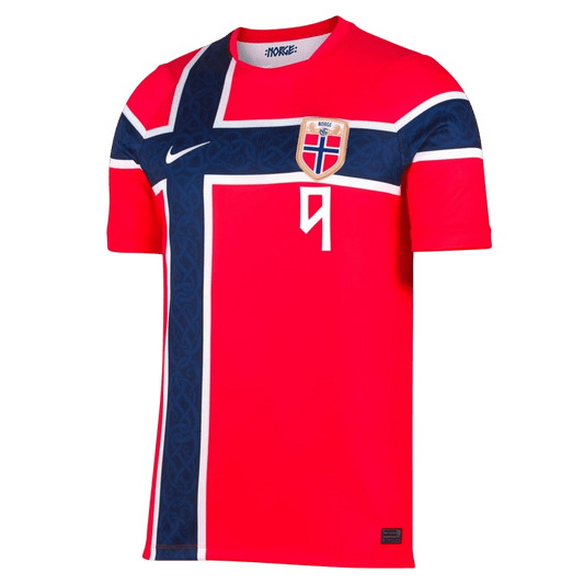 Koszulka piłkarska w wersji zawodniczej Norwegia Mundial 2026 domowa BRAUT HAALAND #9