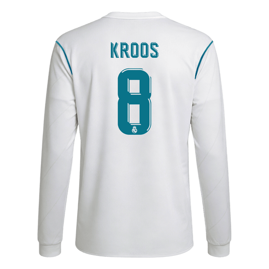 Koszulka piłkarska retro z długim rękawem Real Madryt 2017/18 domowa KROOS #8