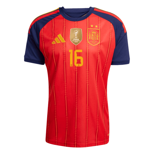 Koszulka piłkarska w wersji zawodniczej Hiszpania Mundial 2026 domowa Champion Edition RODRIGO #16