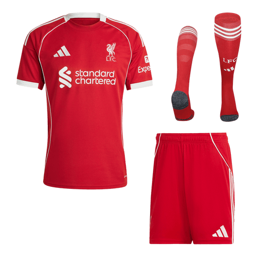 Męski pełny zestaw piłkarski Liverpool 2025/26 domowy