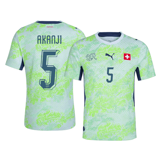 Koszulka piłkarska w wersji zawodniczej Szwajcaria Mundial 2026 wyjazdowa AKANJI #5