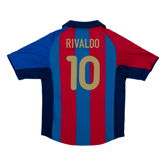 Koszulka piłkarska retro FC Barcelona 2001/02 domowa RIVALDO #10 - Kibula