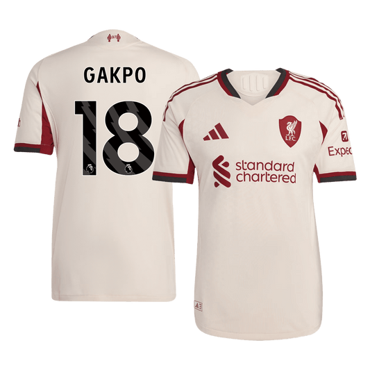Koszulka piłkarska w wersji zawodniczej Liverpool 2025/26 wyjazdowa GAKPO #18