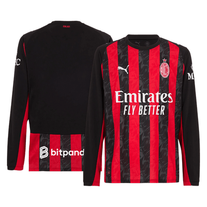 Koszulka piłkarska z długim rękawem AC Milan 2025/26 domowa - Kibula