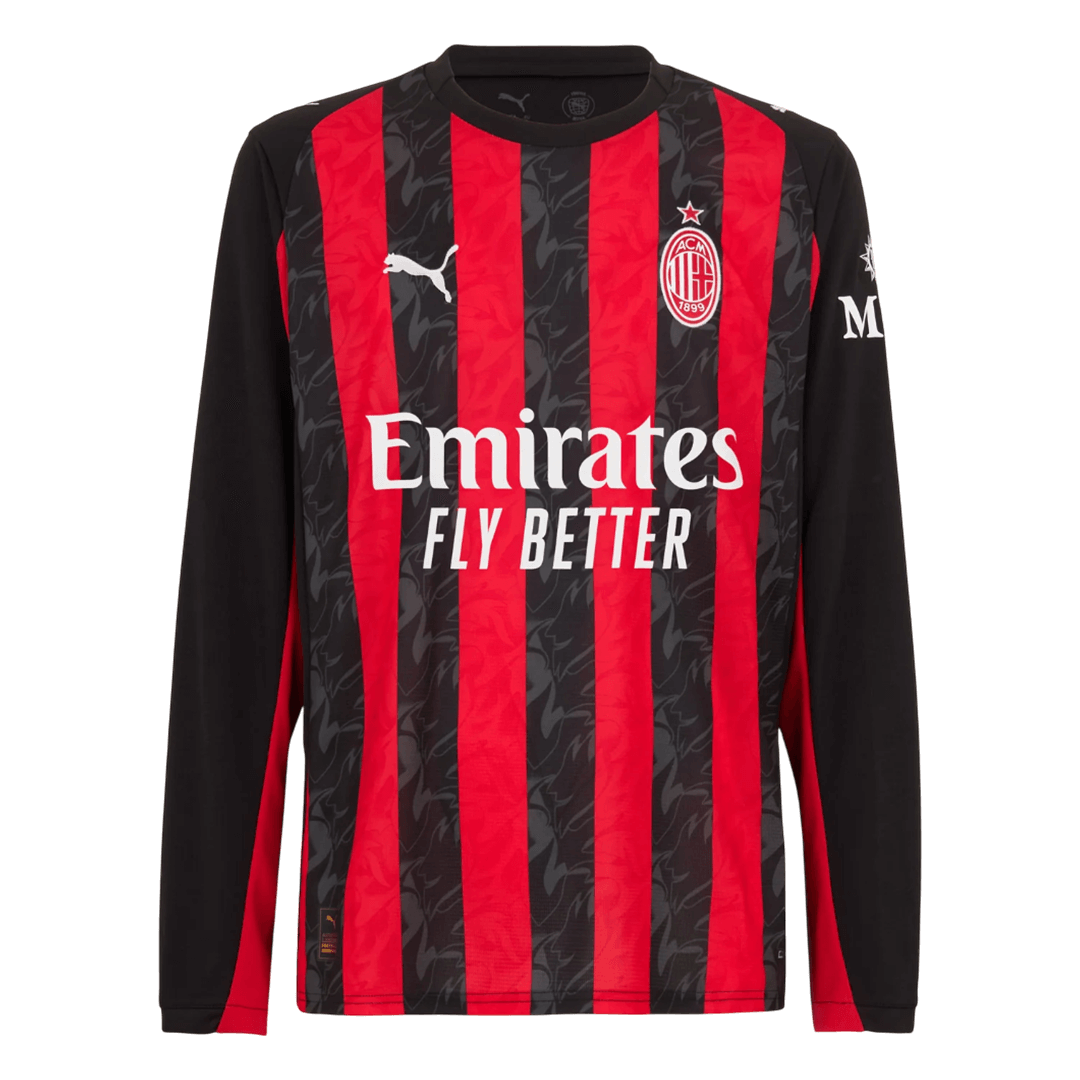 Koszulka piłkarska z długim rękawem AC Milan 2025/26 domowa - Kibula
