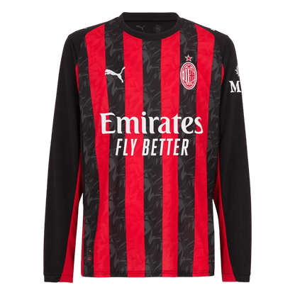Koszulka piłkarska z długim rękawem AC Milan 2025/26 domowa - Kibula
